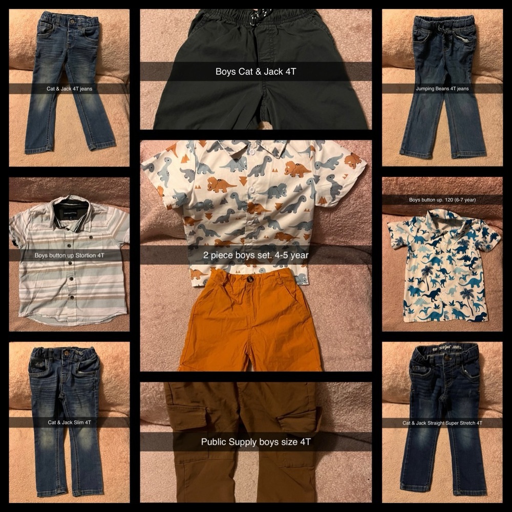 Little Boys Jeans Toddler Boy Jeans 2 Piece Set 2 Dress Shirts Shorts 4T